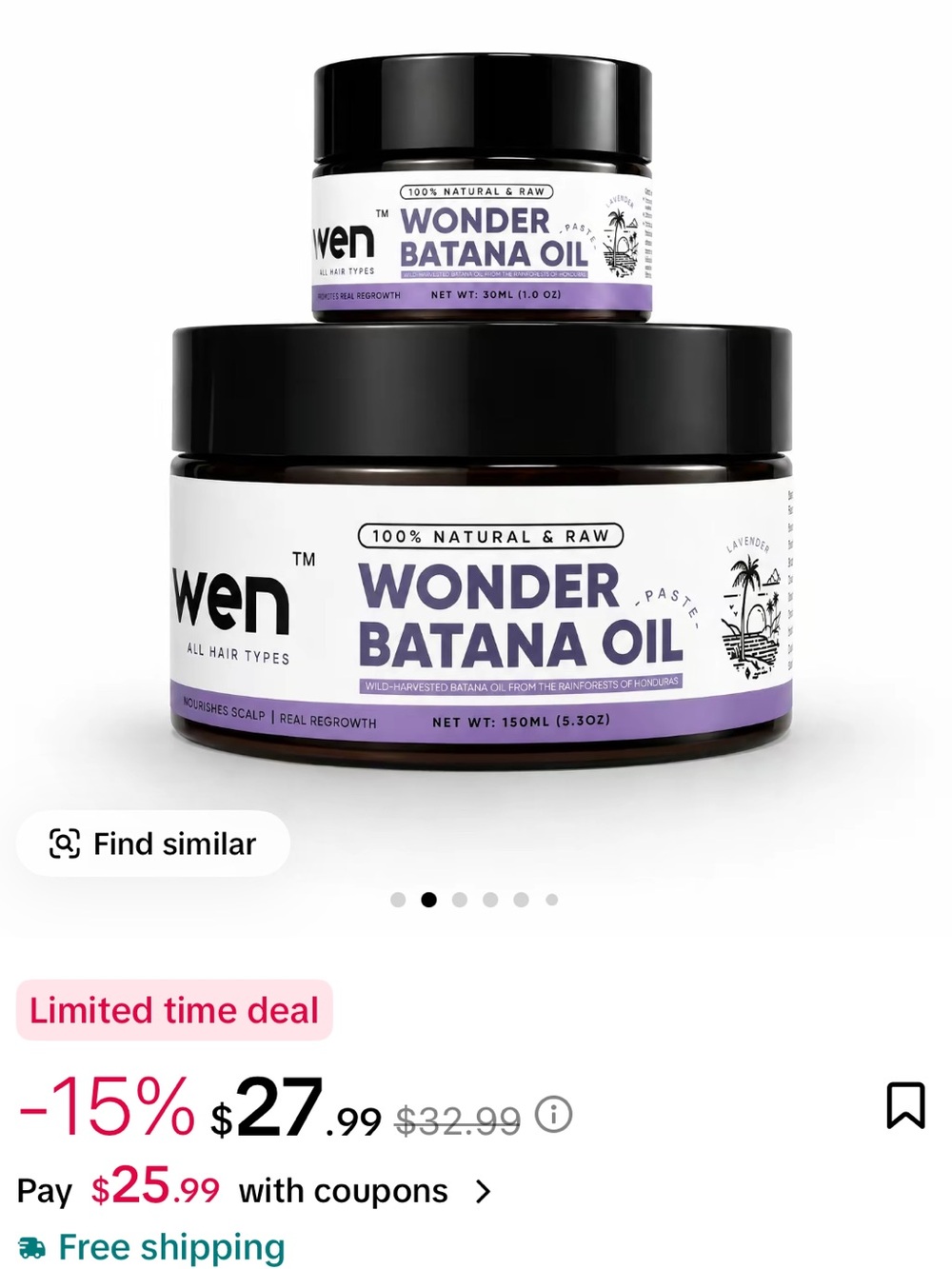 Hair Growth Wonder Batana Oil - Purple Nourishing Body & Hair Treatment